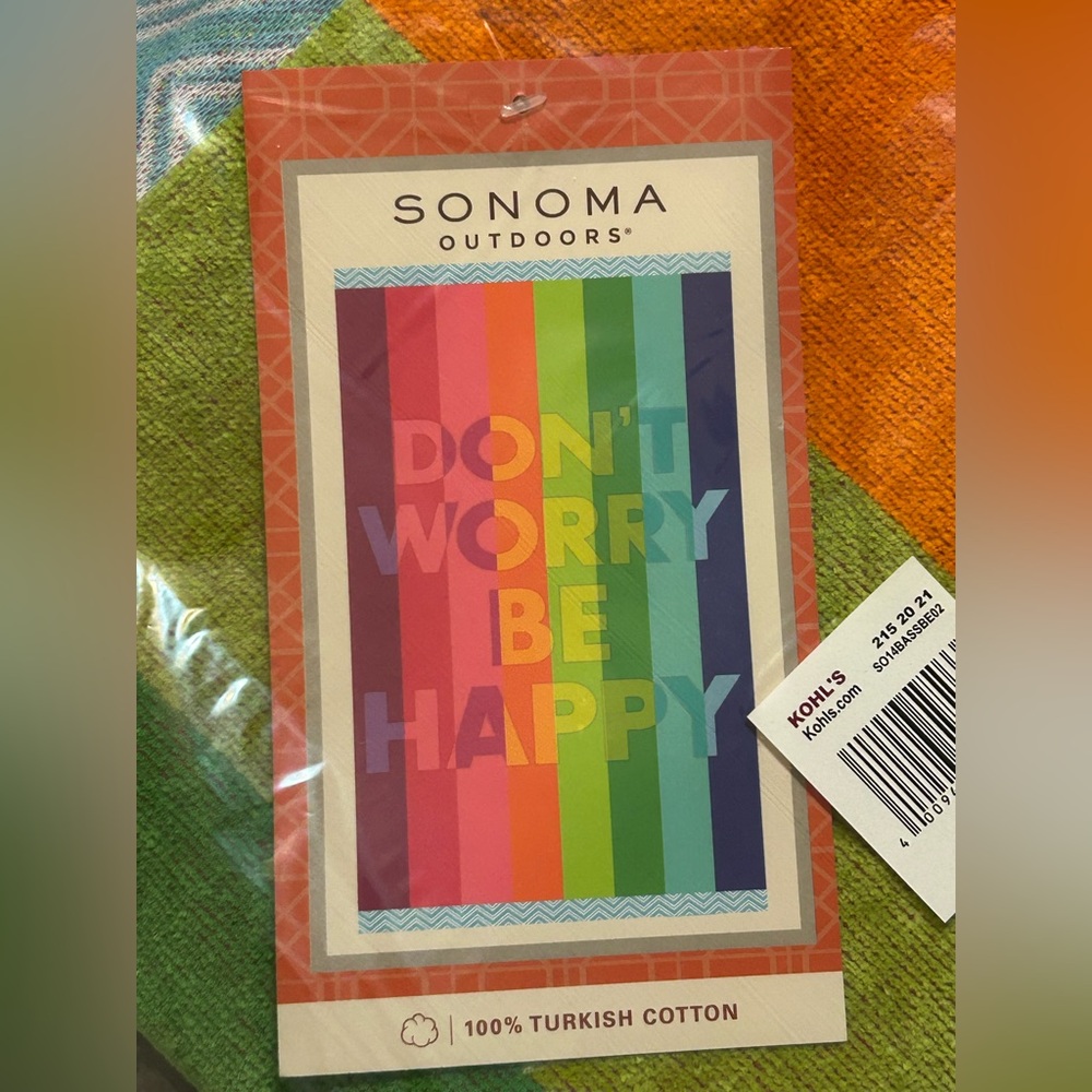 Sonoma Outdoors Colorful Beach Towel NWT